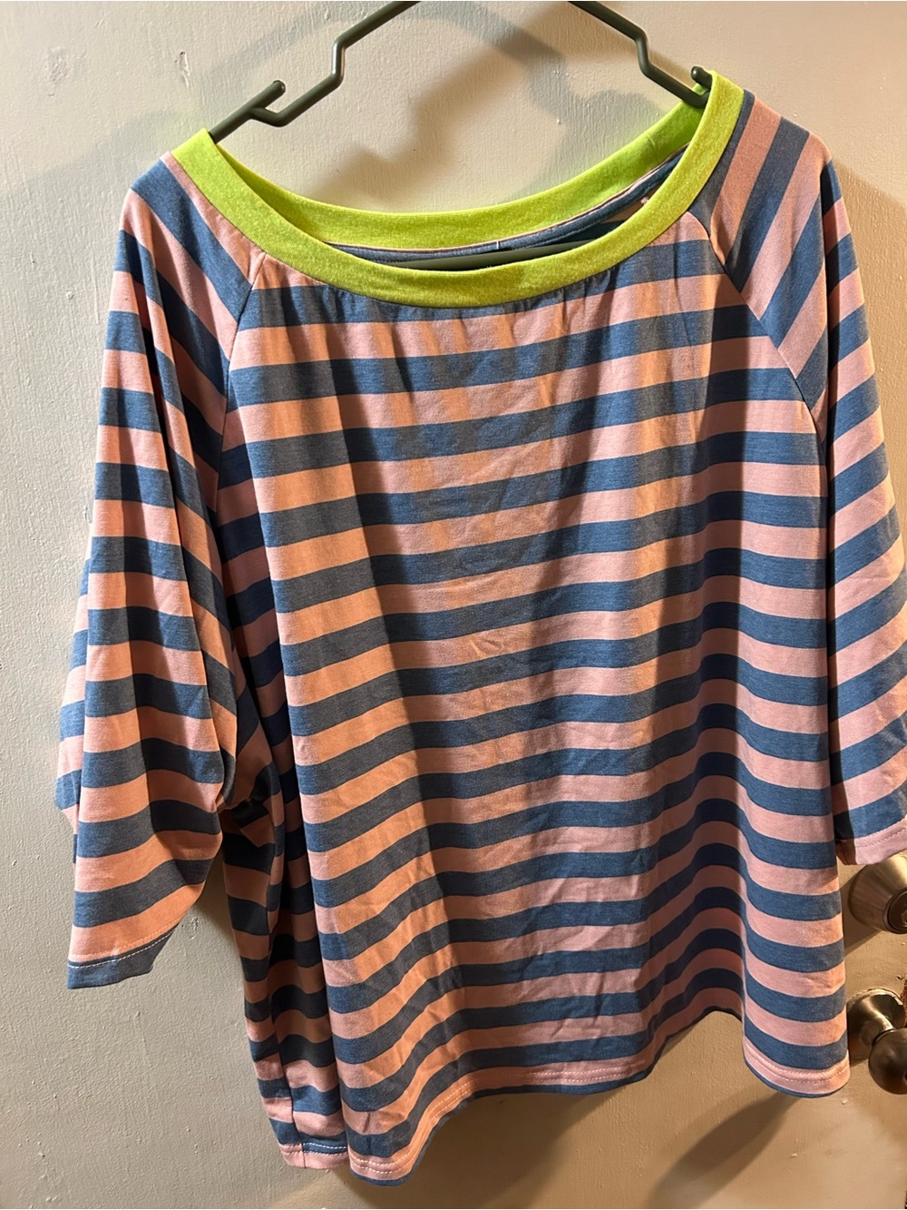 Striped Crop Top with Lime Neck